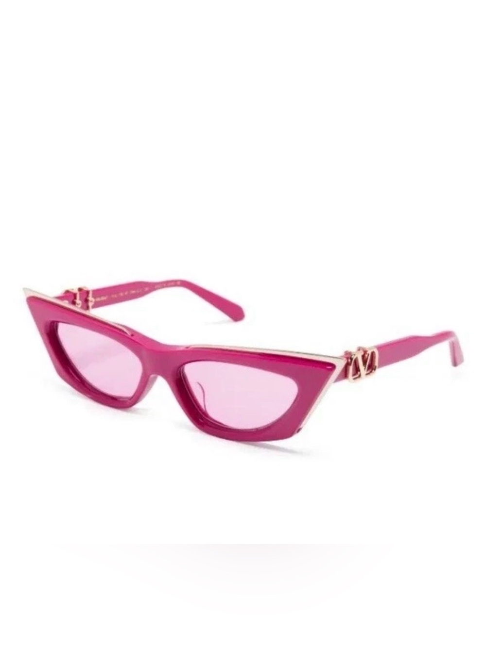 VALENTINO GARAVANI‎ EYEWEAR V
Logo Goldcut Cat Eye Sunglasses
Pink Fuchsia